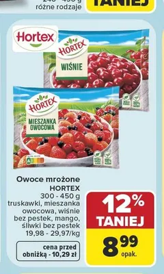 Wiśnie bez pestek mrożone Hortex promocja w Carrefour