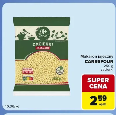 Makaron jajeczny zacierki Carrefour promocja w Carrefour Market