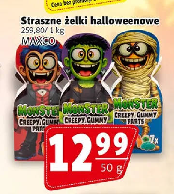 Straszne żelki halloweenowe Maxco promocja w Prim Market