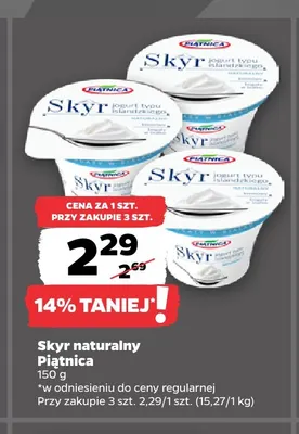 Skyr naturalny Piątnica promocja w Netto