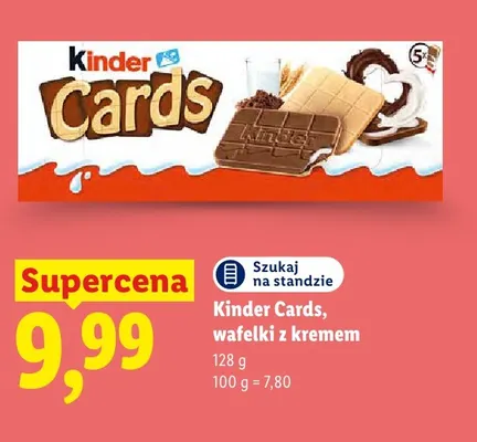 Wafelki z kremem Kinder Cards promocja w Lidl