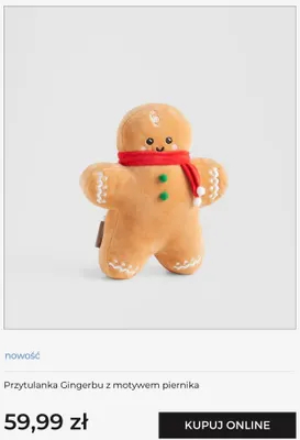 Przytulanka Gingerbu z motywem piernika home & you promocja w home&you