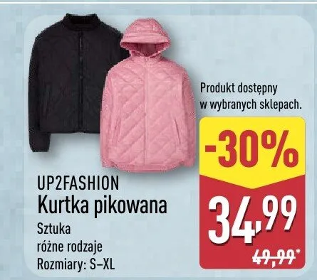 Kurtka pikowana UP2FASHION promocja w Aldi