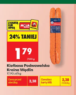 Kiełbasa podwawelska Kraina Wędlin promocja w Biedronka