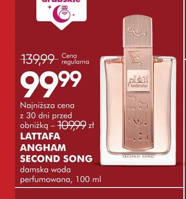Woda perfumowana damska Lattafa Angham Second Song promocja w Super-Pharm