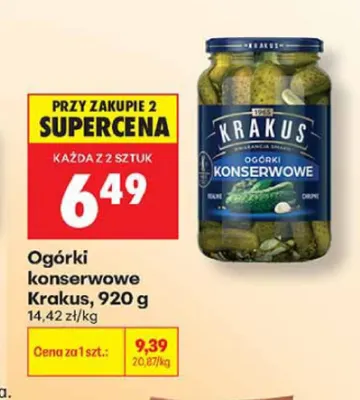 Ogórki konserwowe Krakus promocja w Biedronka