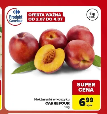 Nektarynki w koszyku Carrefour promocja w Carrefour Market