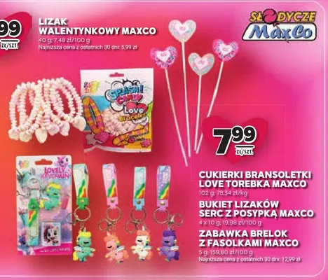 Cukierki bransoletki Love Torebka Maxco promocja w Stokrotka