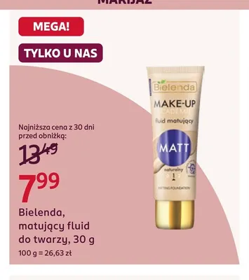 Matujący fluid do twarzy Bielenda promocja w Rossmann