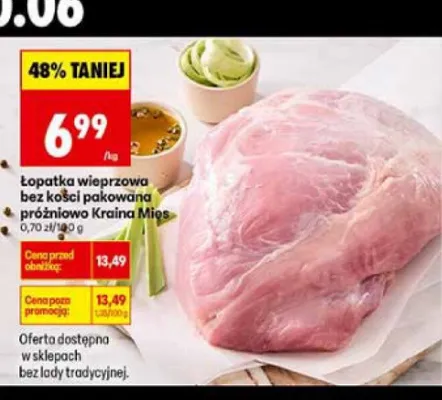 Łopatka wieprzowa bez kości Kraina Mięs promocja w Biedronka