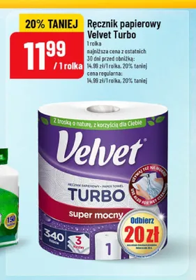 Ręcznik papierowy Velvet Turbo promocja w POLOmarket