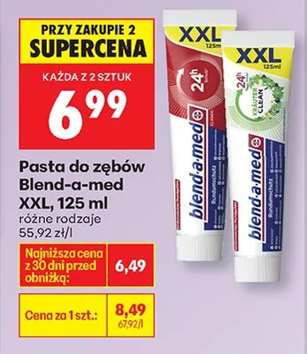 Pasta do zębów Blend-a-med XXL różne rodzaje promocja w Biedronka