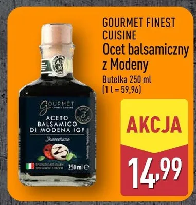 Ocet balsamiczny z Modeny Gourmet Finest Cuisine promocja w Aldi