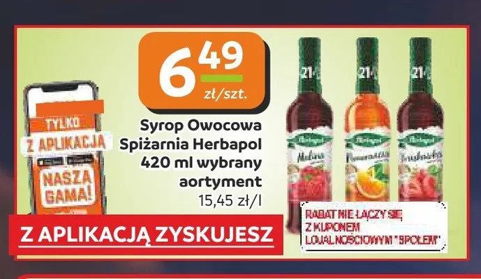 Syrop owocowy Spiżarnia Herbapol promocja w Społem Częstochowa