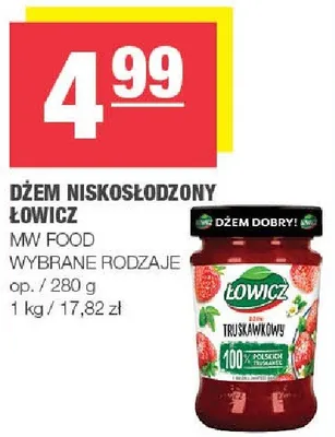 Dżem niskosłodzony Łowicz wybrane rodzaje promocja w SPAR