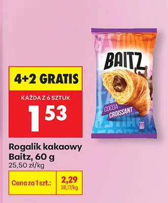 Rogalik kakaowy 4+2 GRATIS promocja w Biedronka