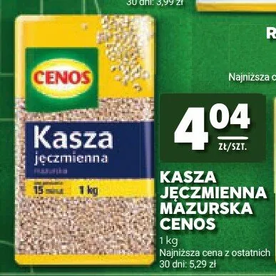 Kasza jęczmienna mazurska Cenos promocja w Stokrotka