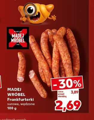 Frankfurterki surowe wędzone Madej Wróbel promocja w Kaufland
