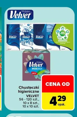 Chusteczki higieniczne Velvet promocja w Carrefour