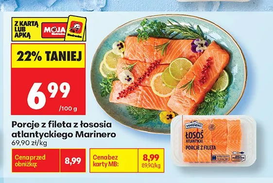 Porcje z fileta z łososia atlantyckiego Marinero promocja w Biedronka