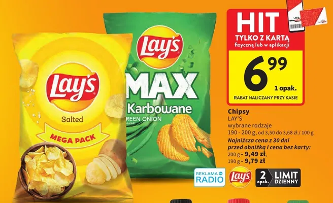 Chipsy wybrane rodzaje promocja w Intermarche