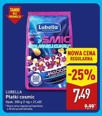 Płatki cosmic Lubella promocja w Aldi