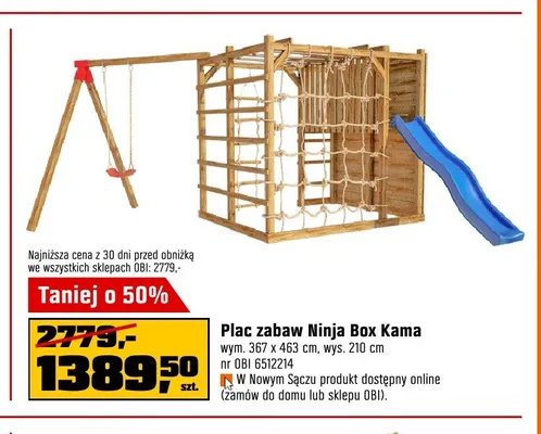 Plac zabaw Ninja Box Kama promocja w OBI
