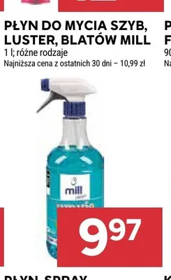 Płyn do mycia szyb luster blatów Mill promocja w Stokrotka