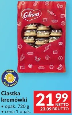 Ciastka kremówa dr Gerard promocja w Makro