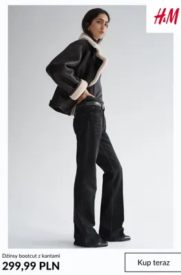 Dżinsy bootcut z kantami H & M promocja w H&M