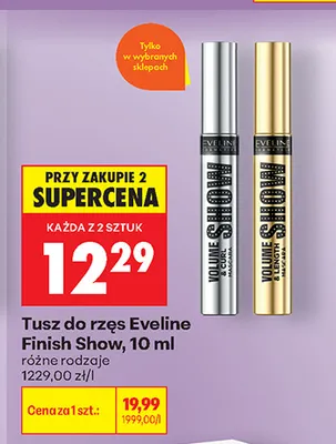 Tusz do rzęs Eveline Finish Show Volume & Length promocja w Biedronka