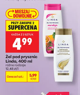Żel pod prysznic kremowe wygładzenie Linda promocja w Biedronka