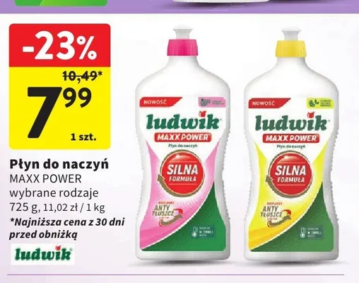 Płyn do naczyń Ludwik Maxx Power Silna Formuła żółty promocja w Intermarche