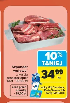 Szponder wołowy z kością promocja w Carrefour