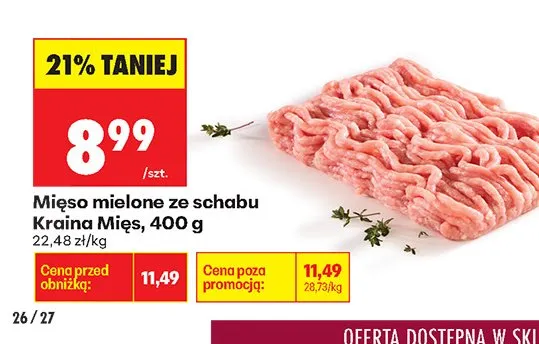 Mięso mielone ze schabu promocja w Biedronka