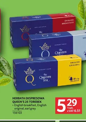 Herbata ekspresowa Queen's Earl Grey promocja w Selgros