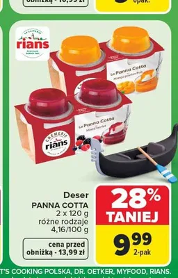 Deser Panna Cotta Mixed Berries Rians 2-pak promocja w Carrefour