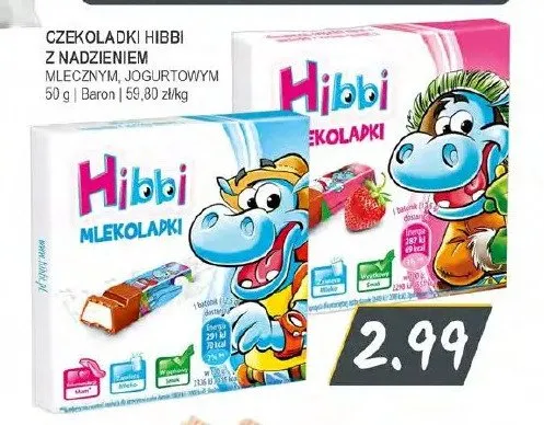 Czekoladki Hibbi Mlekolapki z nadzieniem mlecznym Baron promocja w Słoneczko