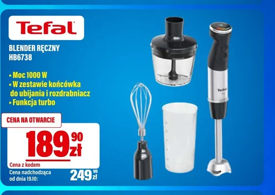 Blender ręczny HB6738 Tefal promocja w RTV EURO AGD