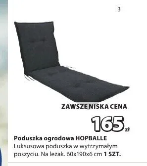 Poduszka ogrodowa HOPBALLE na leżak 60x190x6cm promocja w Jysk