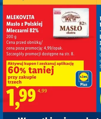 Masło z Polskiej Mleczarni 82% Mlekovita promocja w Lidl