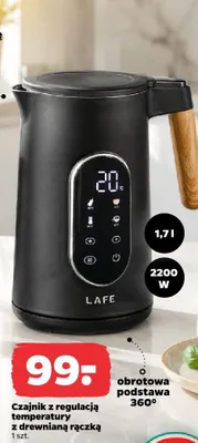 Czajnik z regulacją temperatury z drewnianą rączką LAFE 1,7l 2200W promocja w Netto