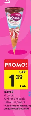 Rożek truskawkowy O la la! promocja w Intermarche