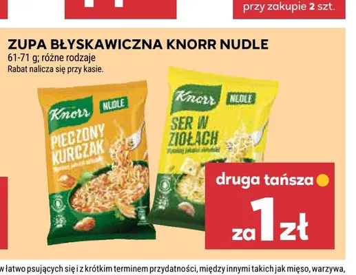 Zupa błyskawiczna Knorr Nudle ser w ziołach promocja w Stokrotka