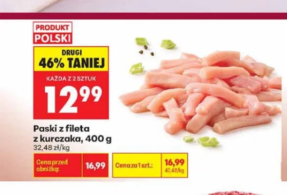 Paski z fileta z kurczaka Kraina Mięs promocja w Biedronka