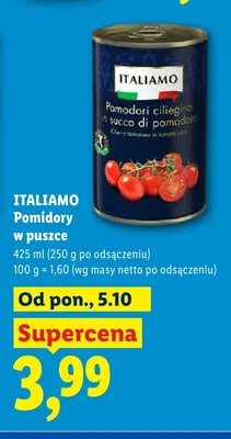 Pomidory w puszce Italiamo promocja w Lidl