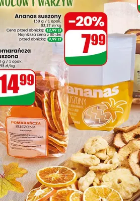 Ananas suszony promocja w Dino