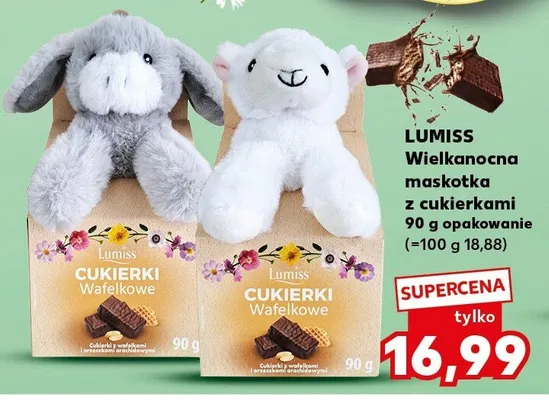 Wielkanocna maskotka z cukierkami promocja w Kaufland