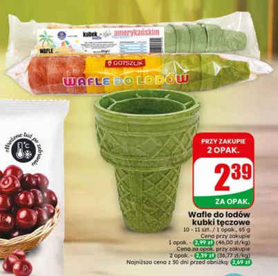 Wafle do lodów kubki tęczowe Gotszlik promocja w Dino