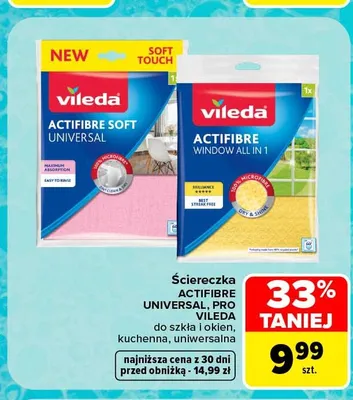 Ściereczka Actifibre Soft Universal Vileda promocja w Carrefour